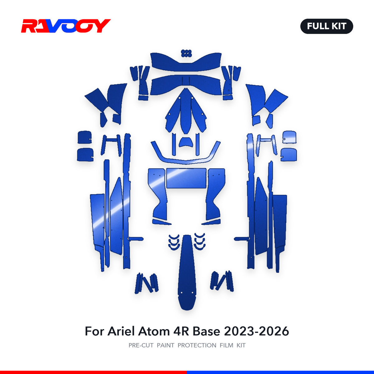 Full vehicle PPF pattern for 2023-2026 Ariel Atom 4R Base
