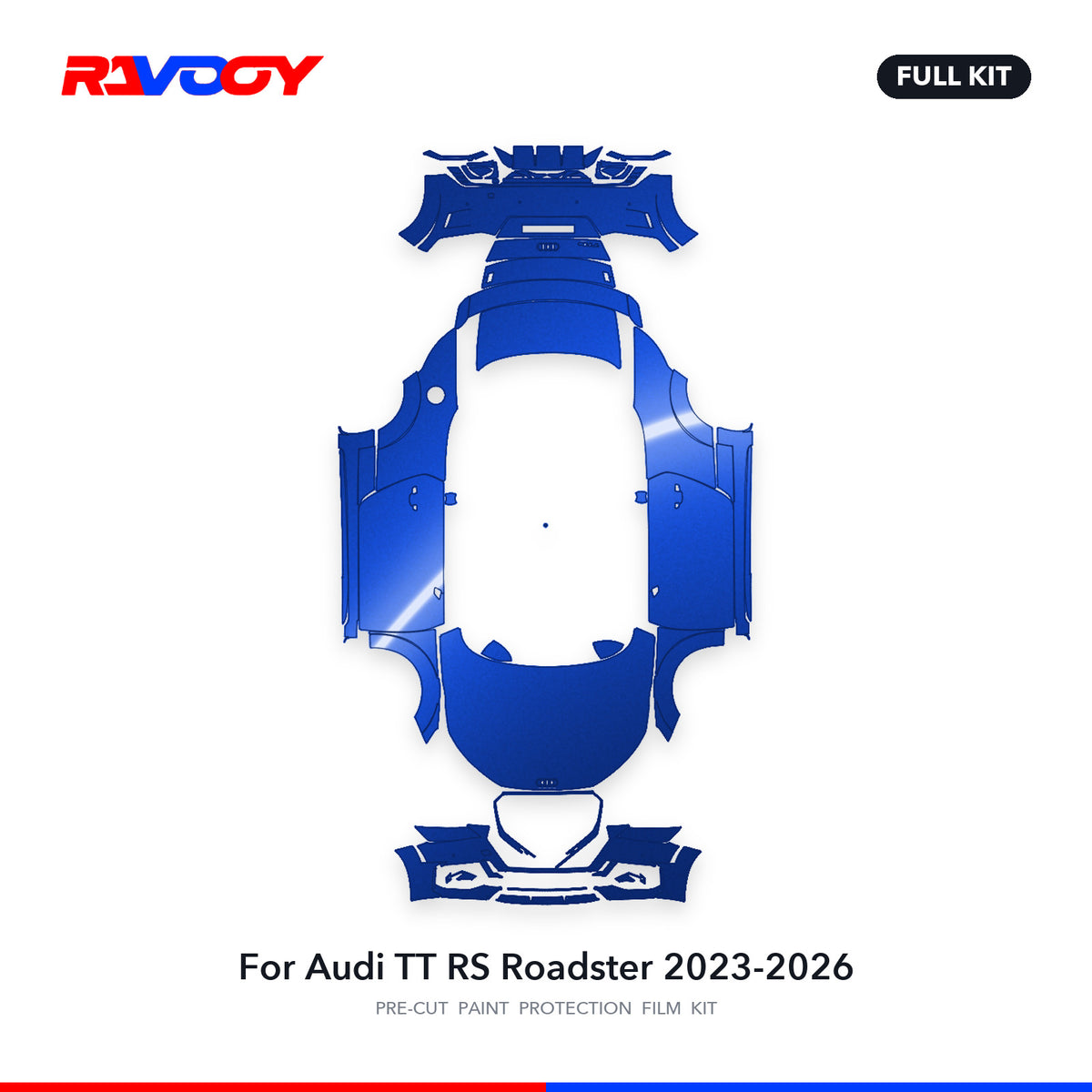 Full vehicle PPF pattern for 2023-2026 Audi TT RS Roadster