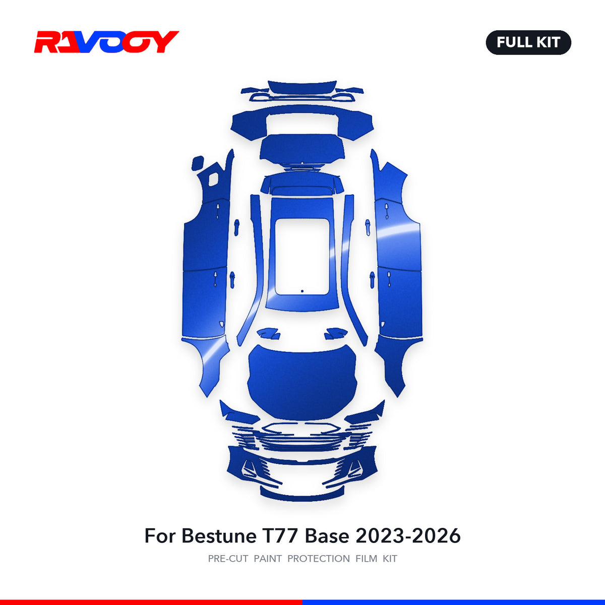 Full vehicle PPF pattern for 2023-2026 Bestune T77 Base