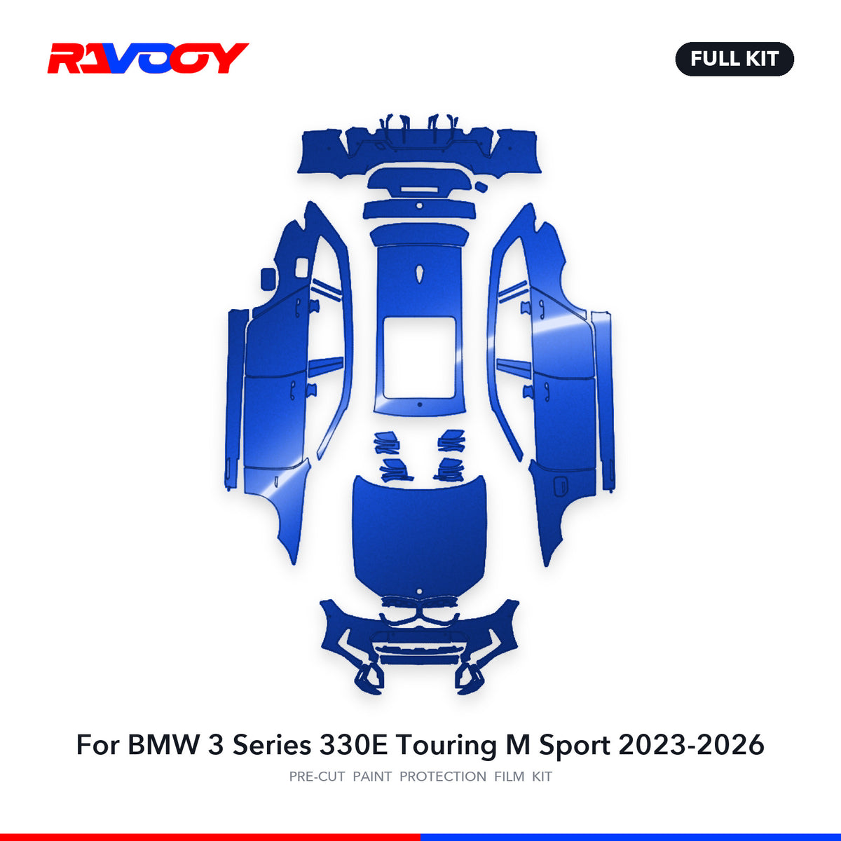 Full vehicle PPF pattern for 2023-2026 BMW 3 Series 330E Touring M Sport