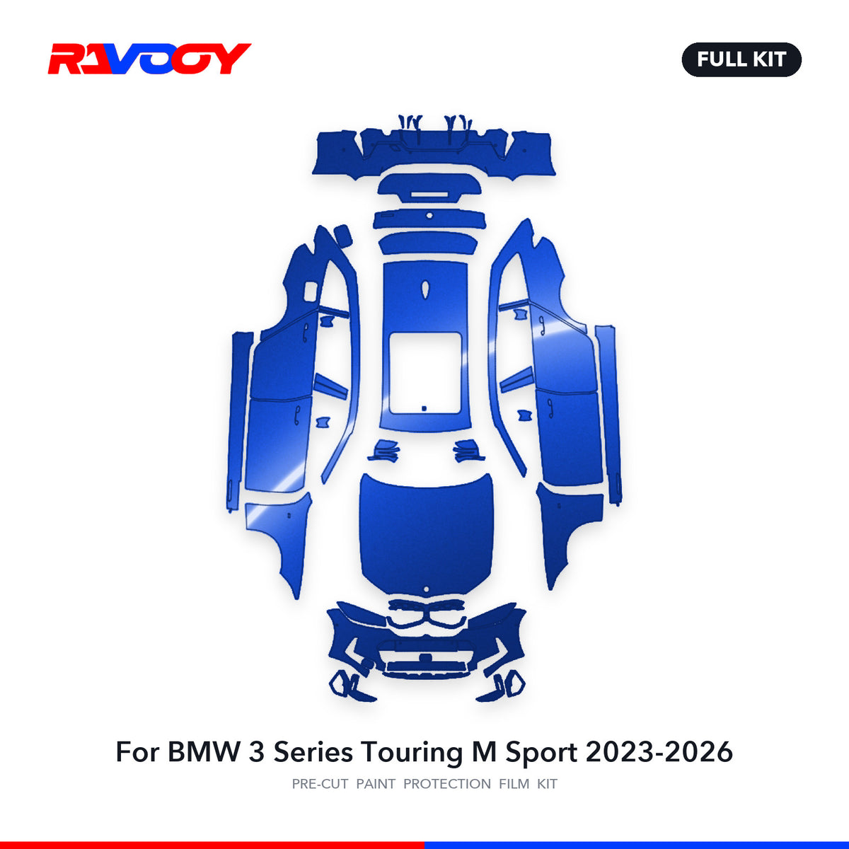 Full vehicle PPF pattern for 2023-2026 BMW 3 Series Touring M Sport