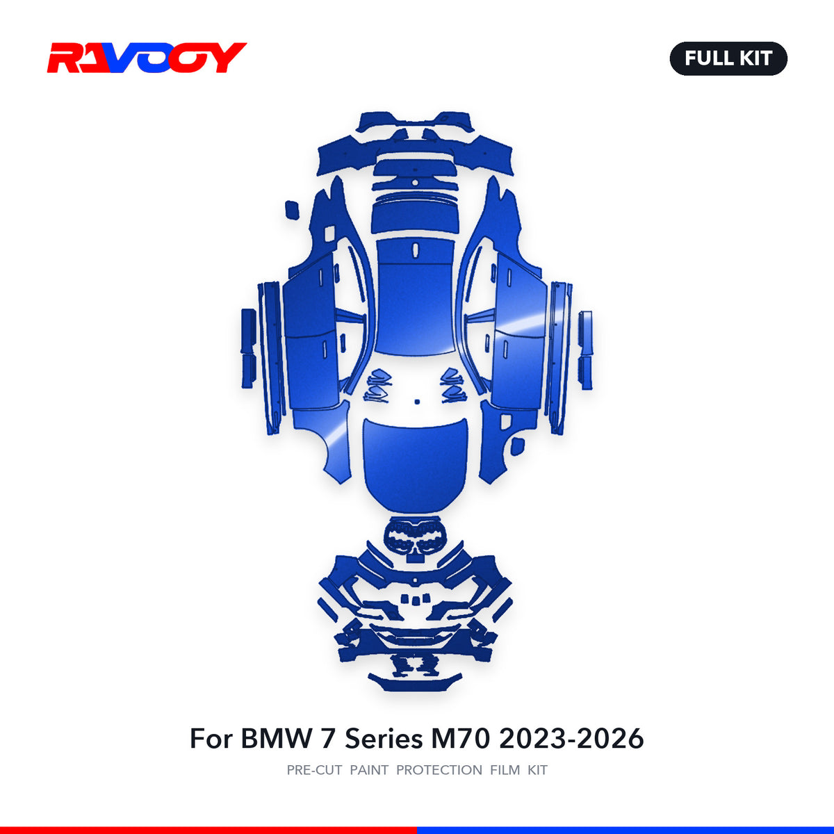 Full vehicle PPF pattern for 2023-2026 BMW 7 Series M70