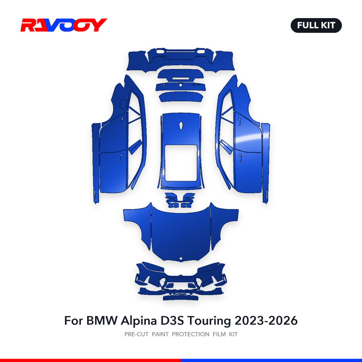 Full vehicle PPF pattern for 2023-2026 BMW Alpina D3S Touring