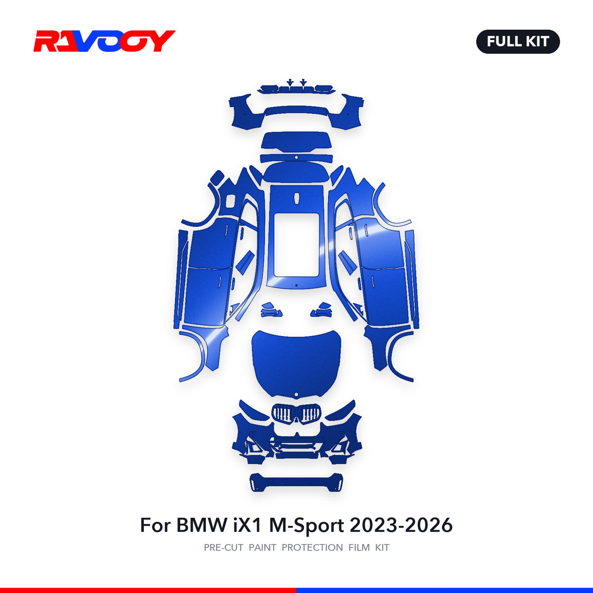 Full vehicle PPF pattern for 2023-2026 BMW iX1 M-Sport