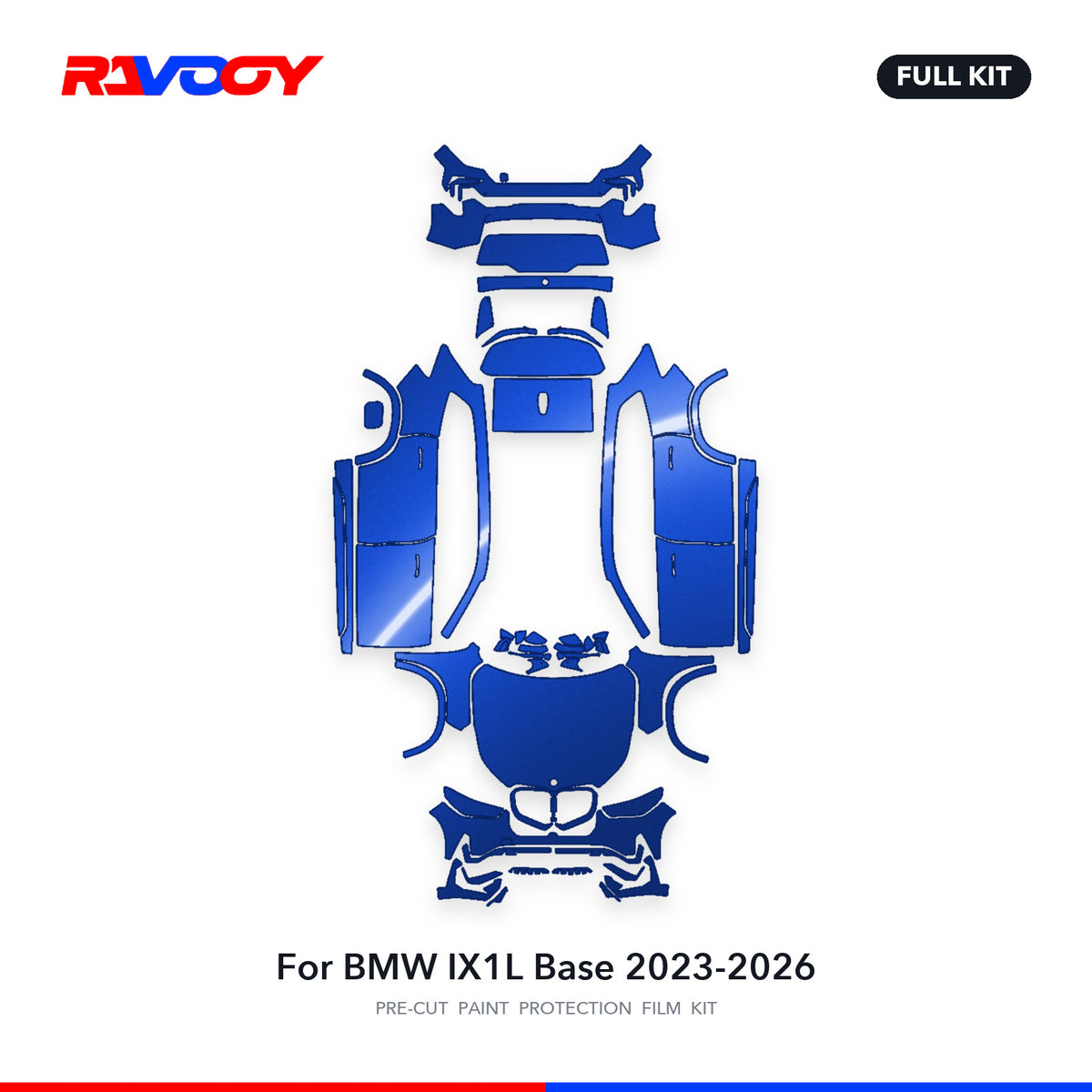 Full vehicle PPF pattern for 2023-2026 BMW IX1L Base