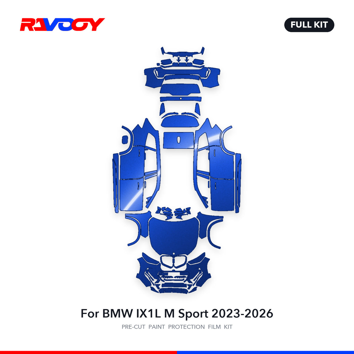 Full vehicle PPF pattern for 2023-2026 BMW IX1L M Sport