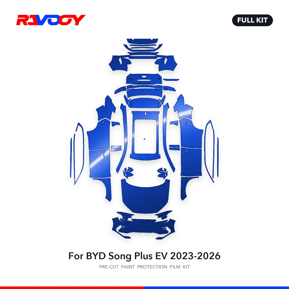 Full vehicle PPF pattern for 2023-2026 BYD Song Plus EV