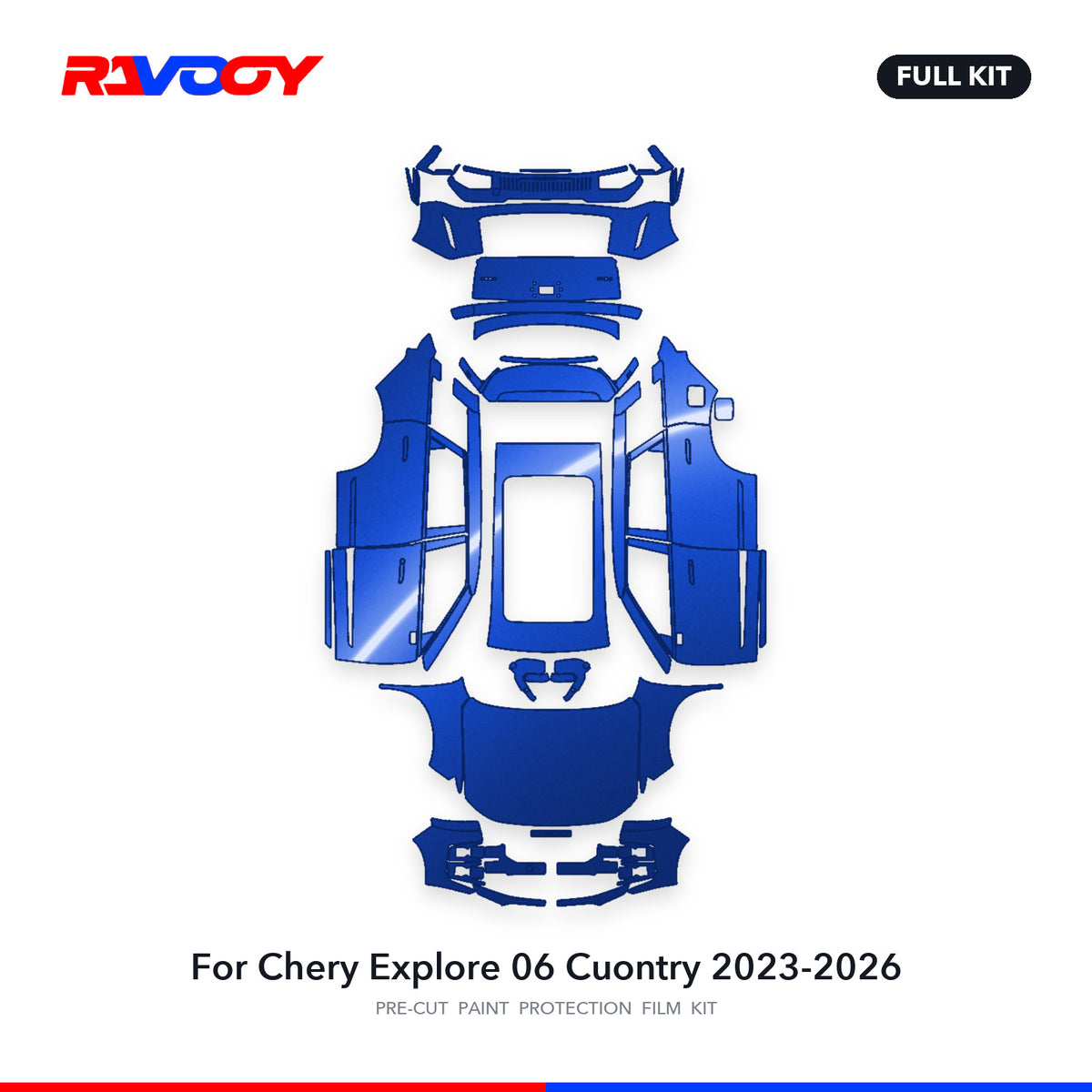 Full vehicle PPF pattern for 2023-2026 Chery Explore 06 Cuontry