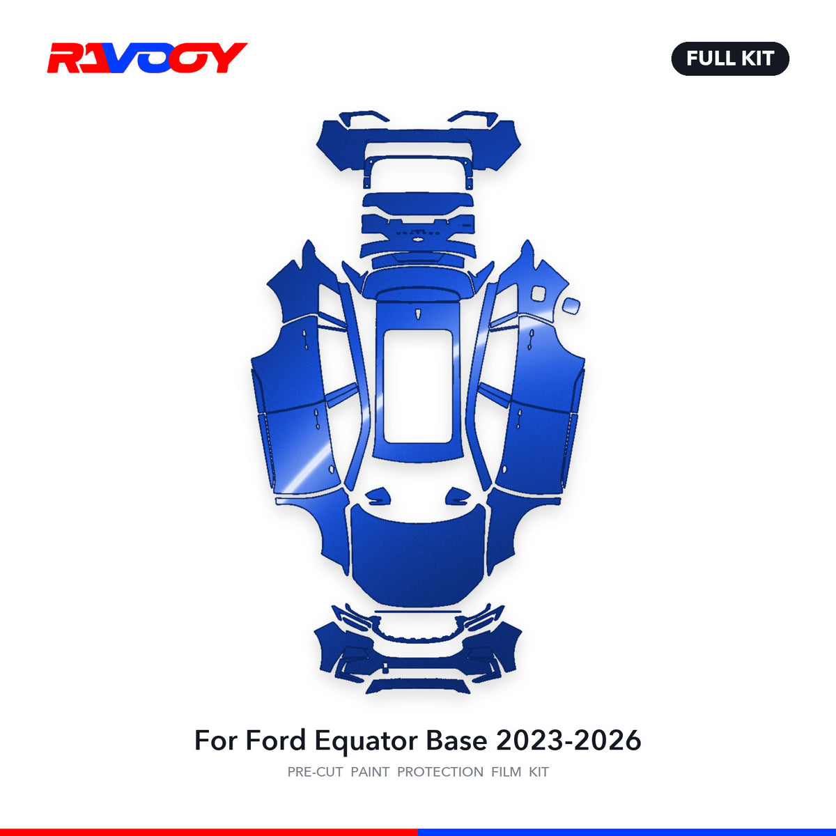 Full vehicle PPF pattern for 2023-2026 Ford Equator Base