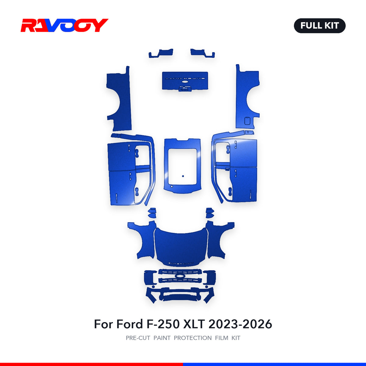 Full vehicle PPF pattern for 2023-2026 Ford F-250 XLT