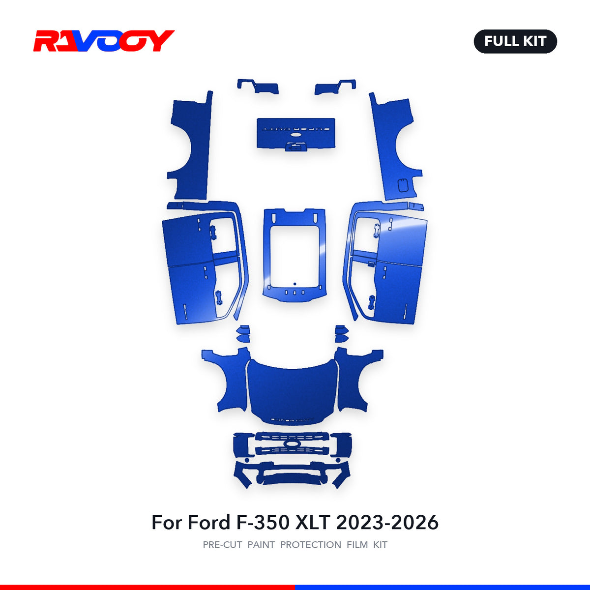 Full vehicle PPF pattern for 2023-2026 Ford F-350 XLT