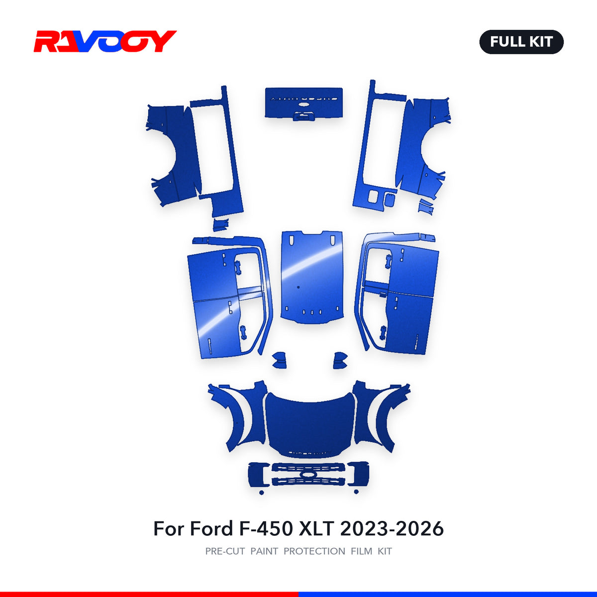 Full vehicle PPF pattern for 2023-2026 Ford F-450 XLT