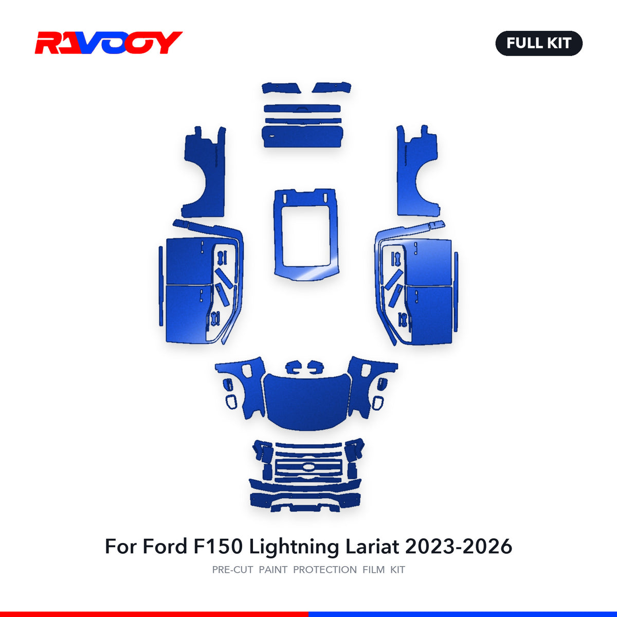 Full vehicle PPF pattern for 2023-2026 Ford F150 Lightning Lariat