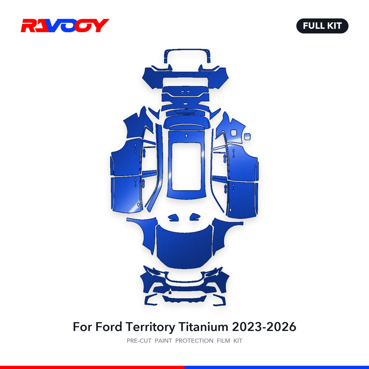 Full vehicle PPF pattern for 2023-2026 Ford Territory Titanium