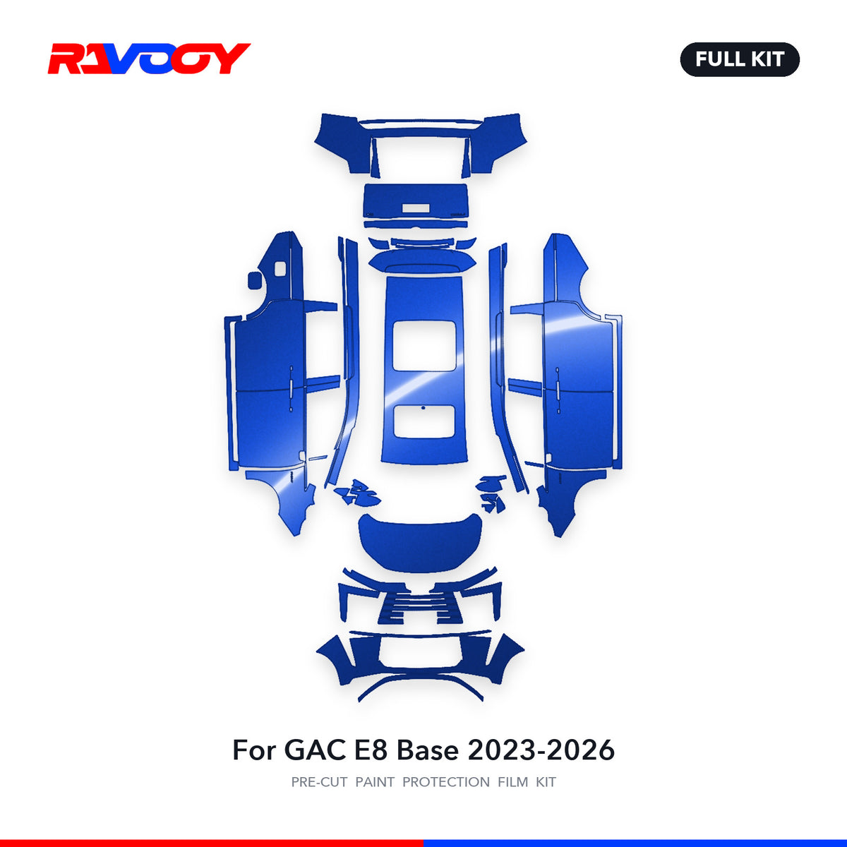 Full vehicle PPF pattern for 2023-2026 GAC E8 Base
