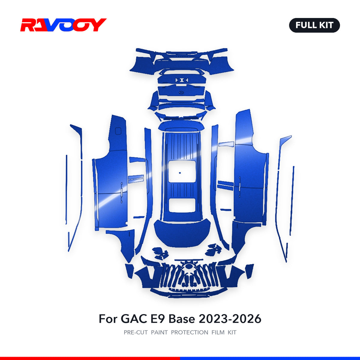 Full vehicle PPF pattern for 2023-2026 GAC E9 Base