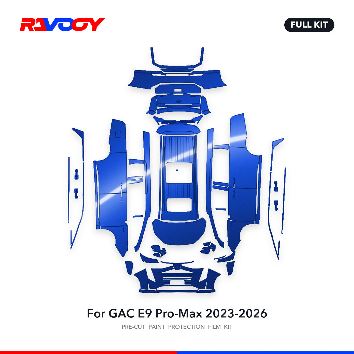 Full vehicle PPF pattern for 2023-2026 GAC E9 Pro-Max