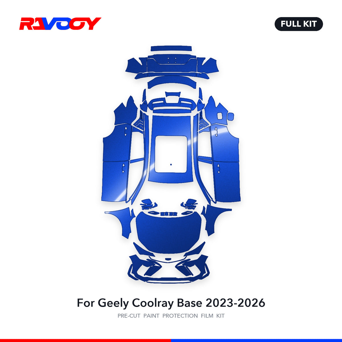 Full vehicle PPF pattern for 2023-2026 Geely Coolray Base