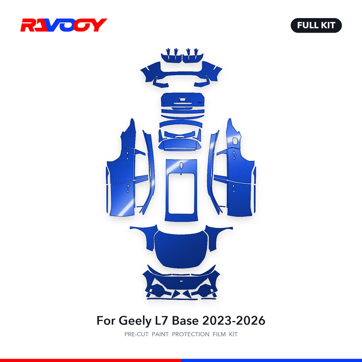 Full vehicle PPF pattern for 2023-2026 Geely L7 Base