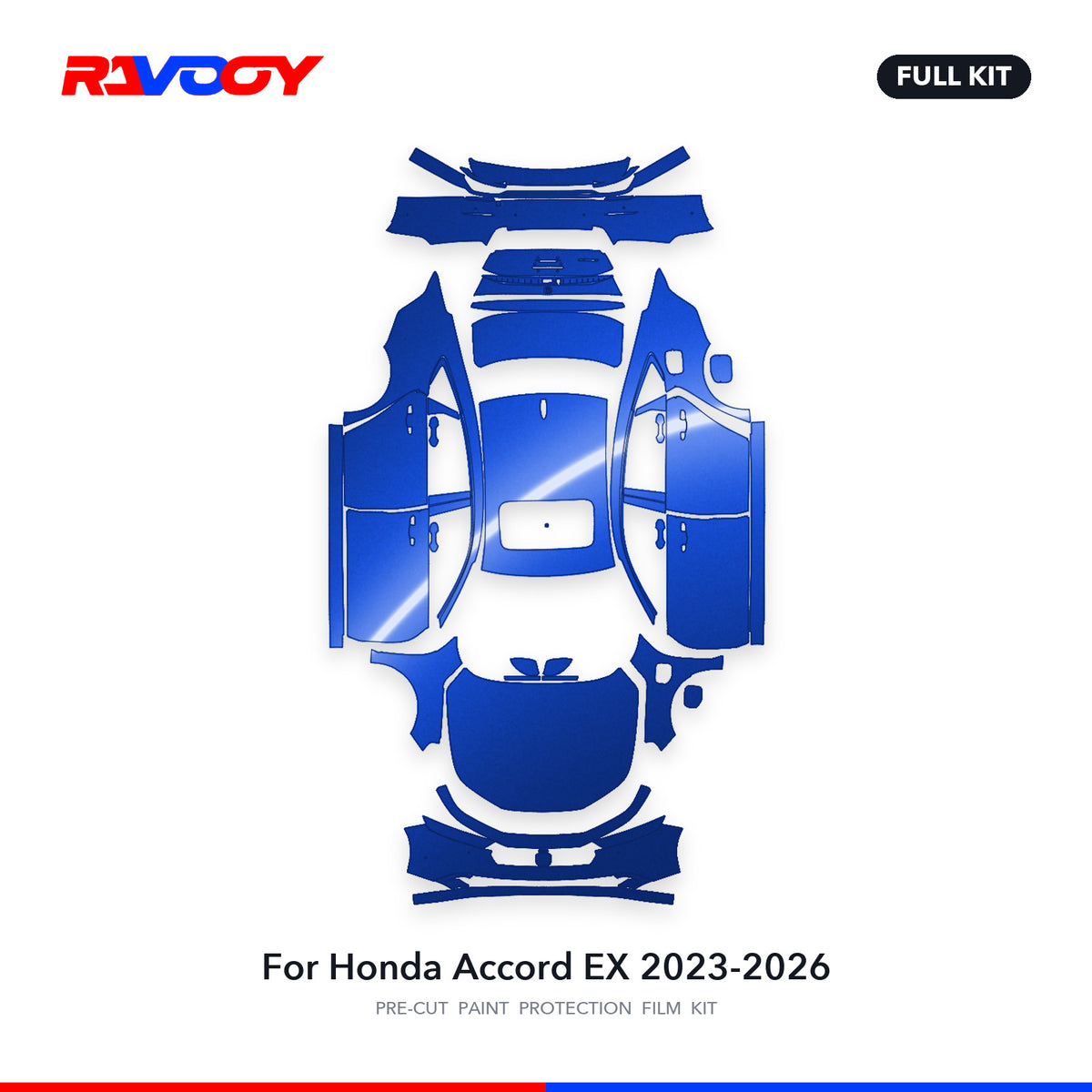 Full vehicle PPF pattern for 2023-2026 Honda Accord EX