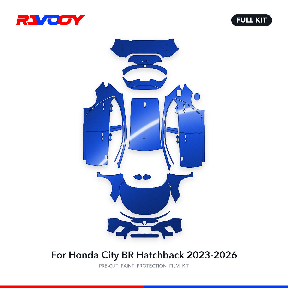Full vehicle PPF pattern for 2023-2026 Honda City BR Hatchback