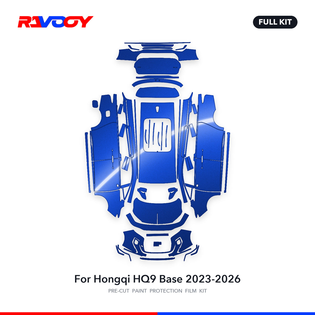 Full vehicle PPF pattern for 2023-2026 Hongqi HQ9 Base