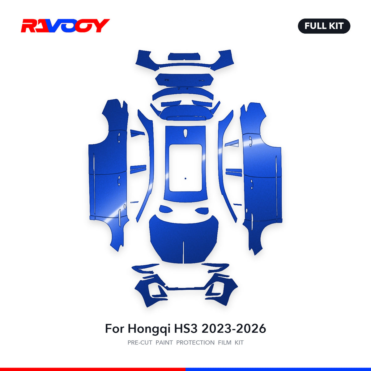 Full vehicle PPF pattern for 2023-2026 Hongqi HS3