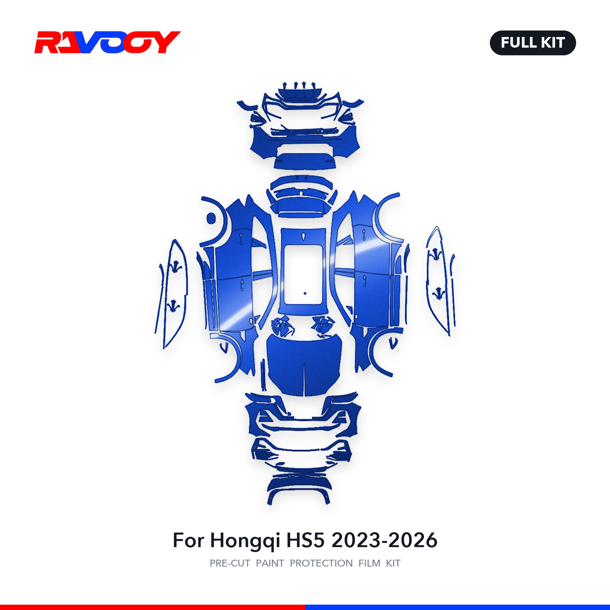 Full vehicle PPF pattern for 2023-2026 Hongqi HS5