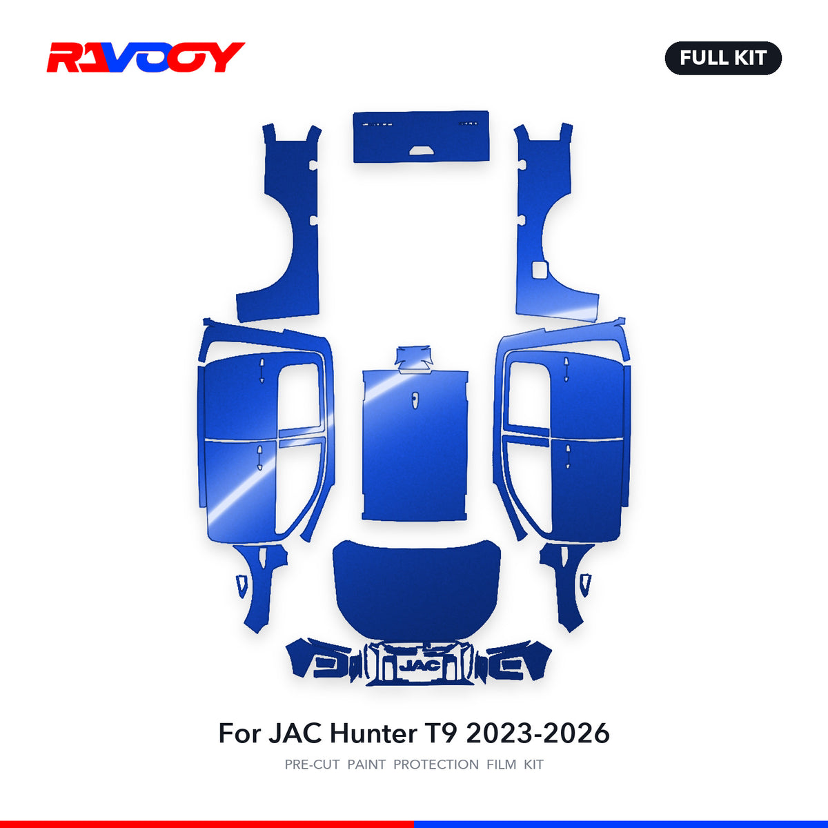 Full vehicle PPF pattern for 2023-2026 JAC Hunter T9