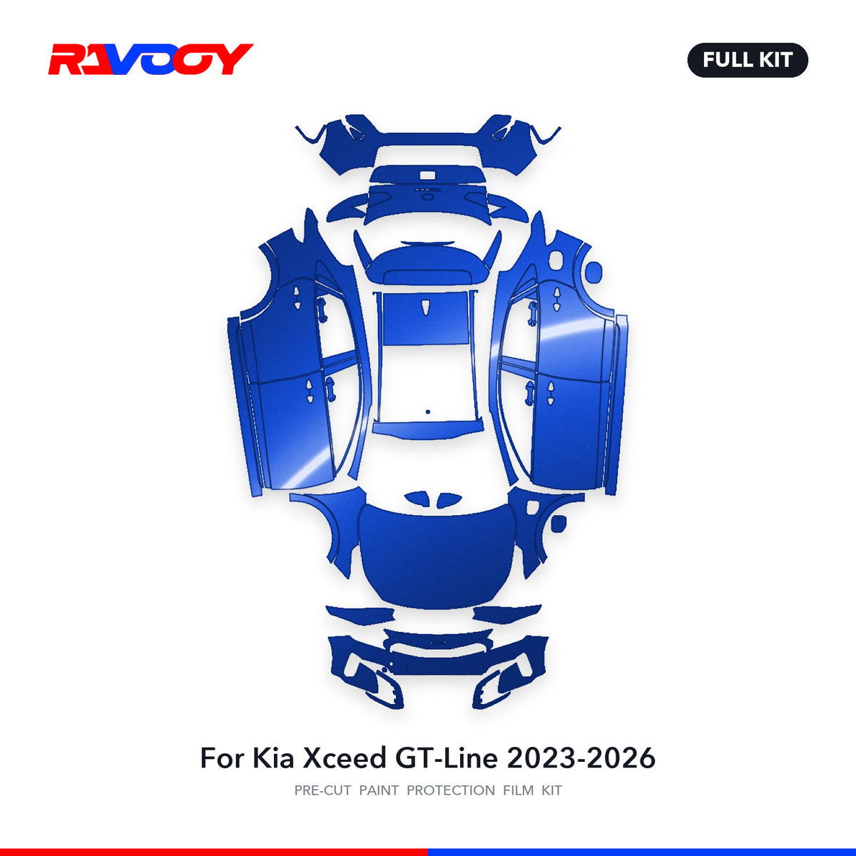 Full vehicle PPF pattern for 2023-2026 Kia Xceed GT-Line