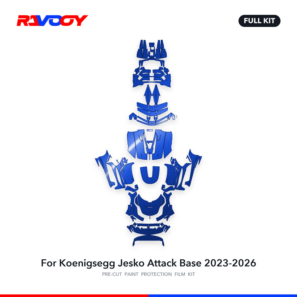 Full vehicle PPF pattern for 2023-2026 Koenigsegg Jesko Attack Base