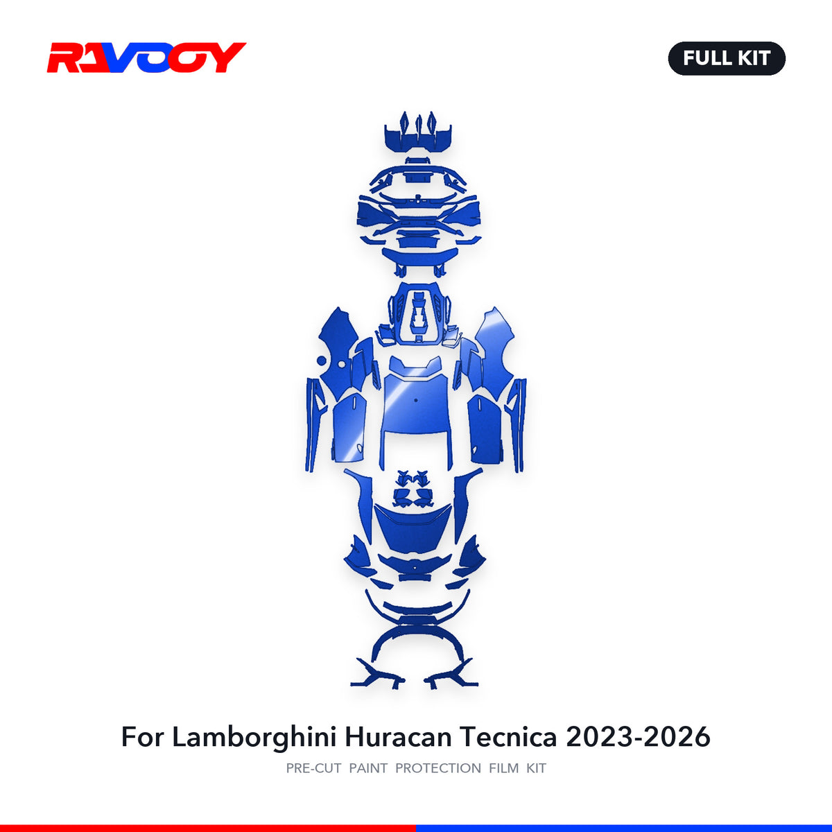 Full vehicle PPF pattern for 2023-2026 Lamborghini Huracan Tecnica