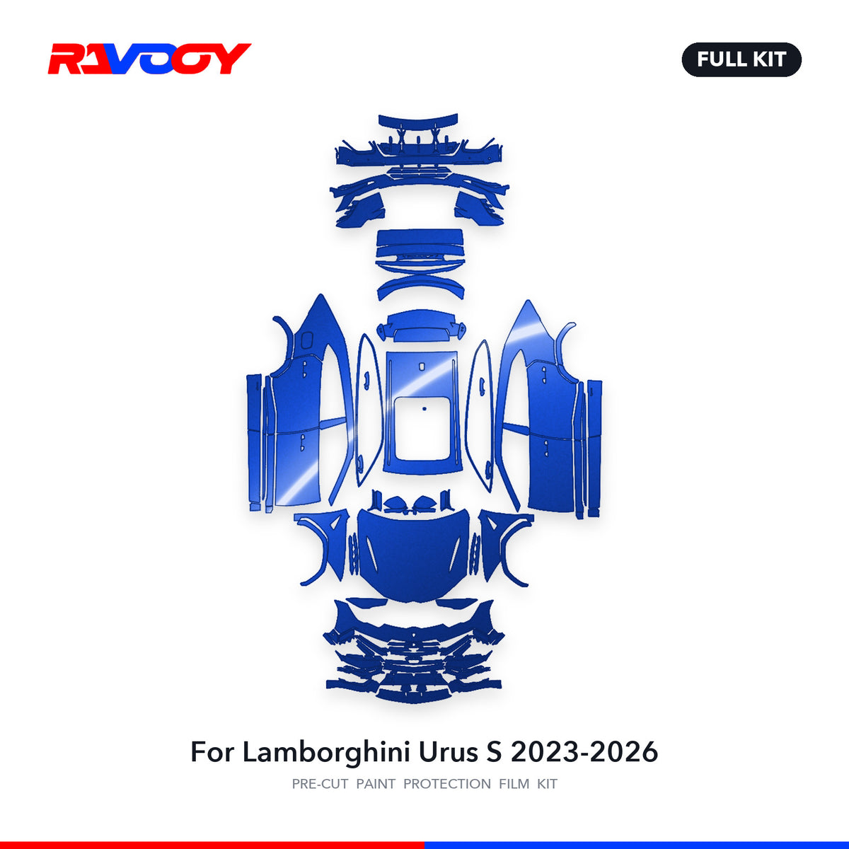 Full vehicle PPF pattern for 2023-2026 Lamborghini Urus S