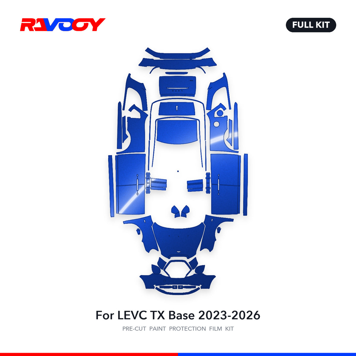 Full vehicle PPF pattern for 2023-2026 LEVC TX Base