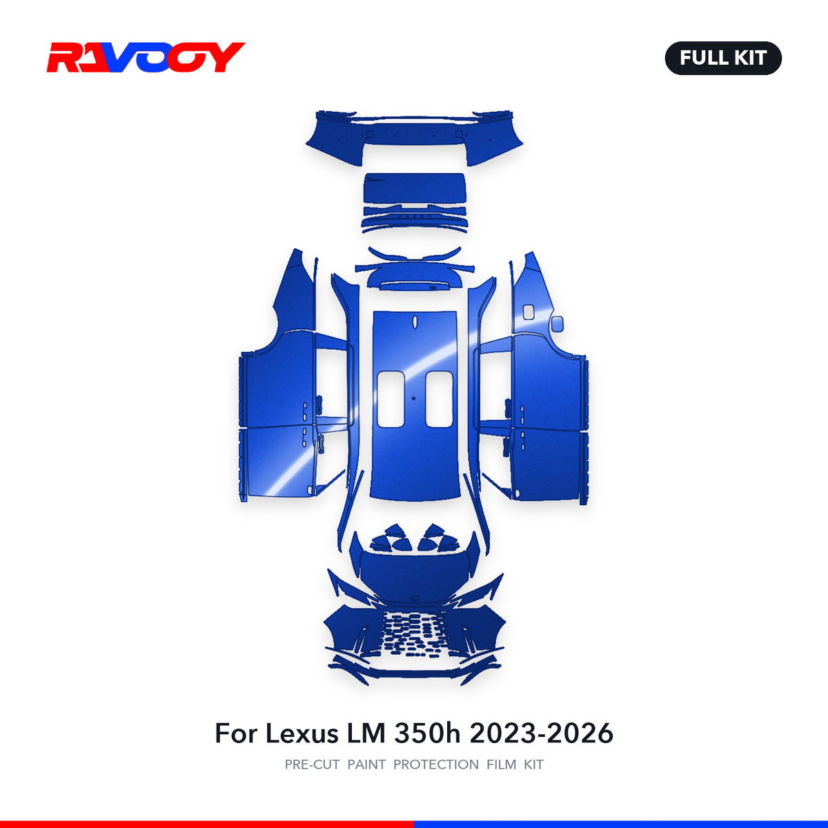 Full vehicle PPF pattern for 2023-2026 Lexus LM 350h