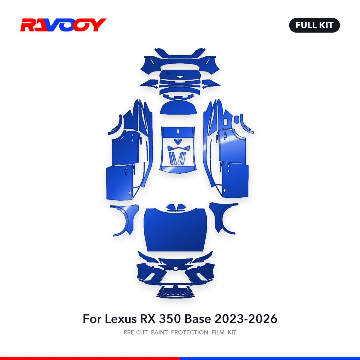 Full vehicle PPF pattern for 2023-2026 Lexus RX 350 Base