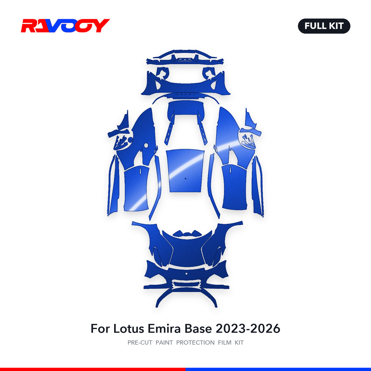 Full vehicle PPF pattern for 2023-2026 Lotus Emira Base