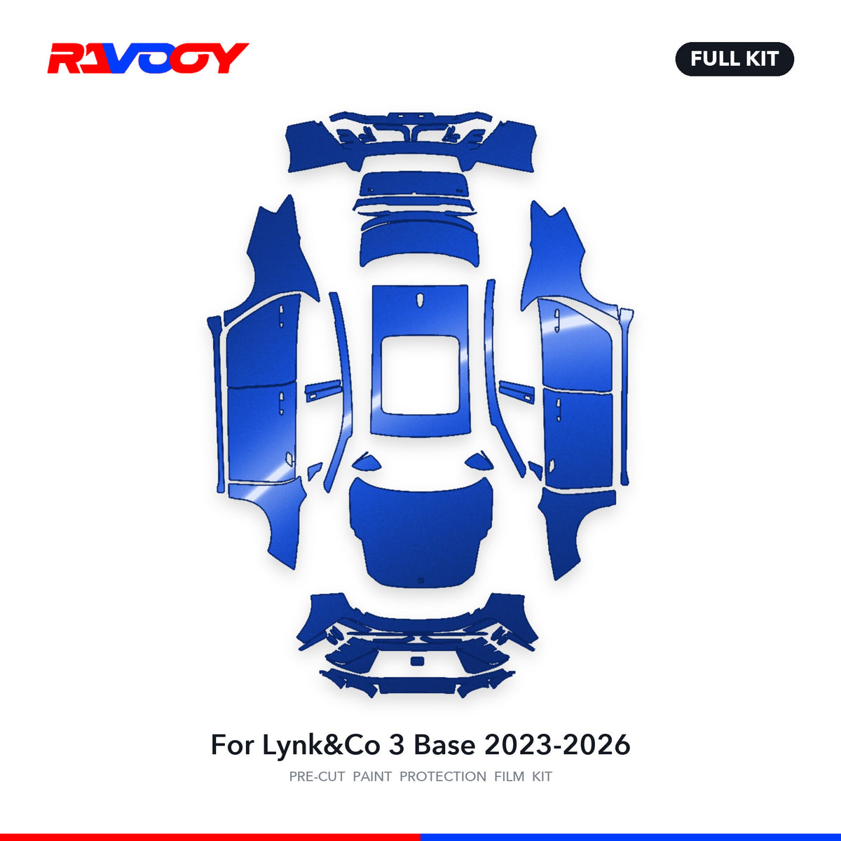 Full vehicle PPF pattern for 2023-2026 Lynk&Co 3 Base