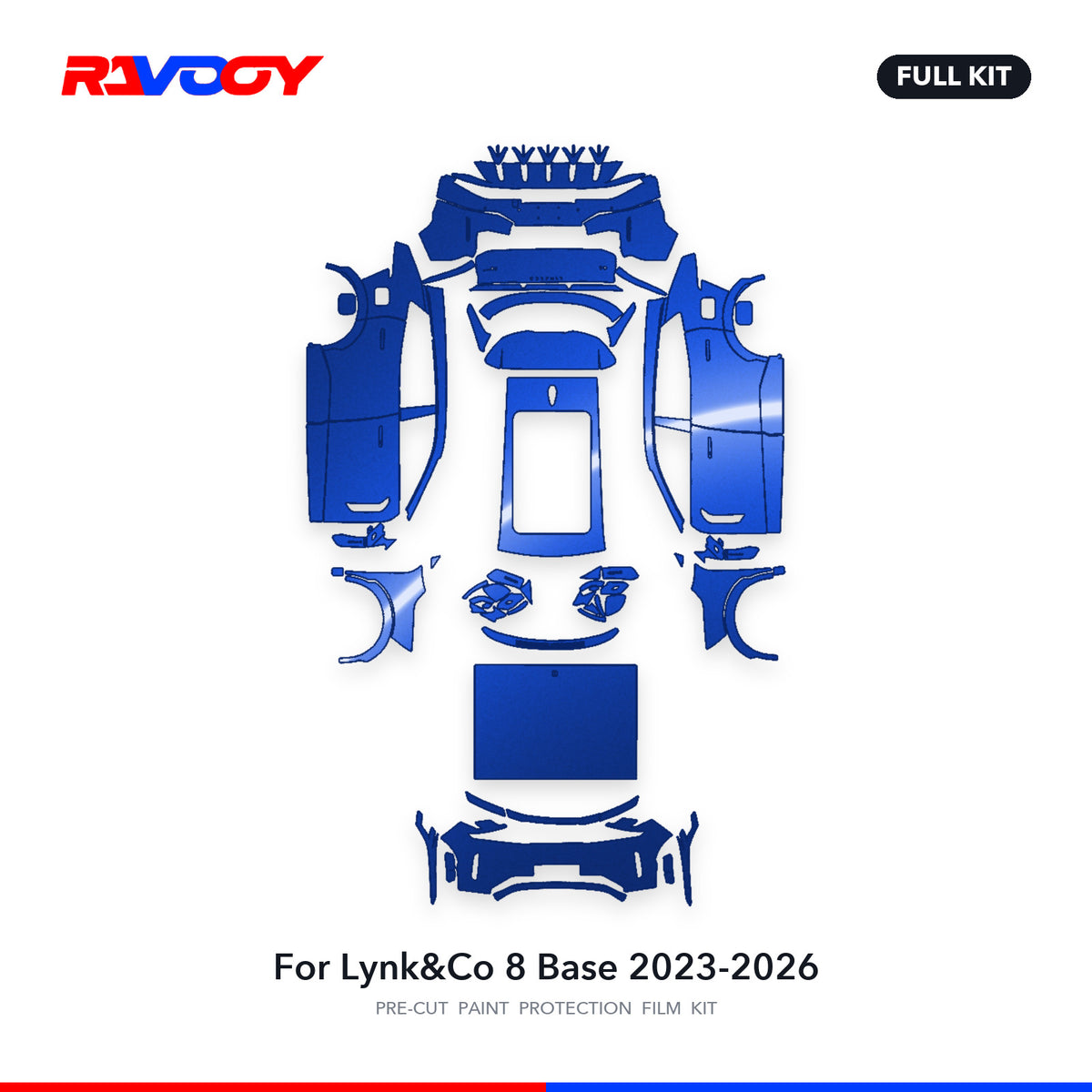 Full vehicle PPF pattern for 2023-2026 Lynk&Co 8 Base