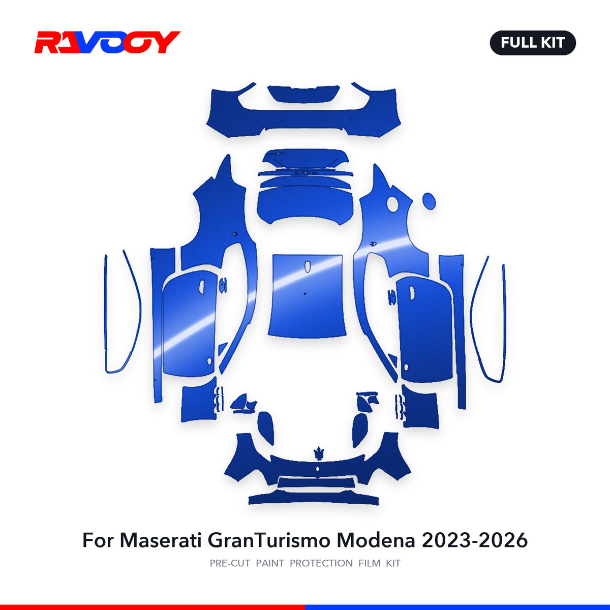 Full vehicle PPF pattern for 2023-2026 Maserati GranTurismo Modena