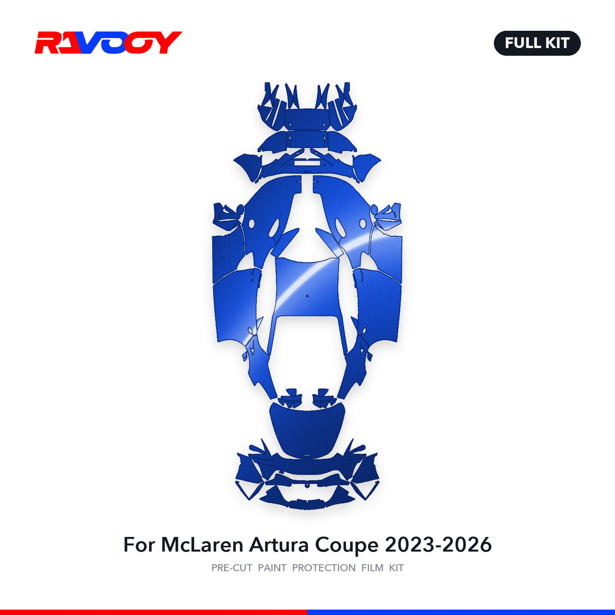 Full vehicle PPF pattern for 2023-2026 McLaren Artura Coupe