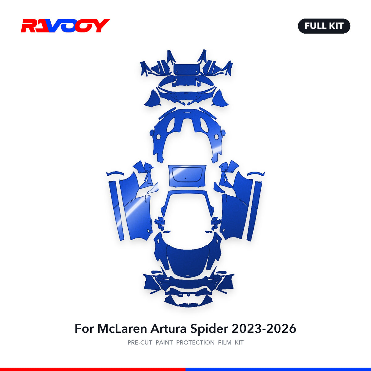 Full vehicle PPF pattern for 2023-2026 McLaren Artura Spider