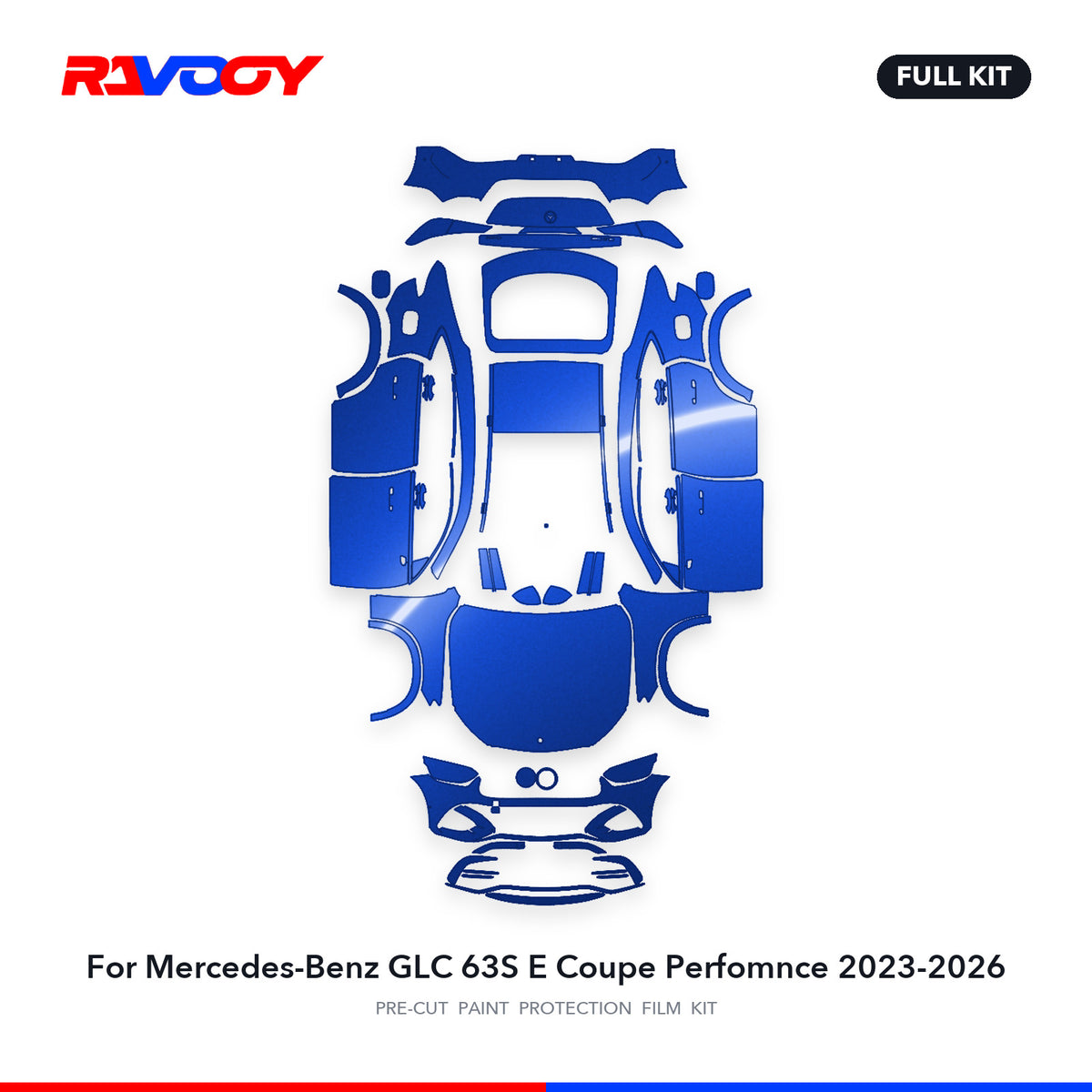 Full vehicle PPF pattern for 2023-2026 Mercedes-Benz GLC 63S E Coupe Perfomnce