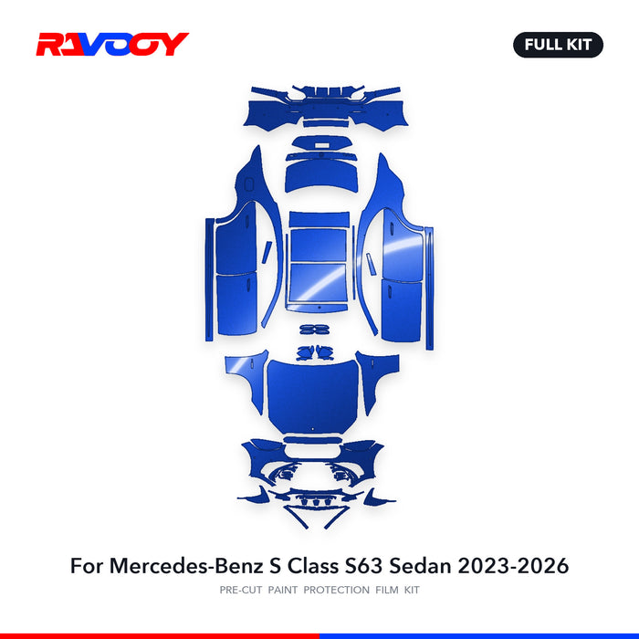 Full vehicle PPF pattern for 2023-2026 Mercedes-Benz S Class S63 Sedan