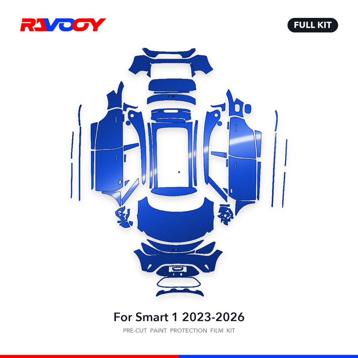 Full vehicle PPF pattern for 2023-2026 Smart 1