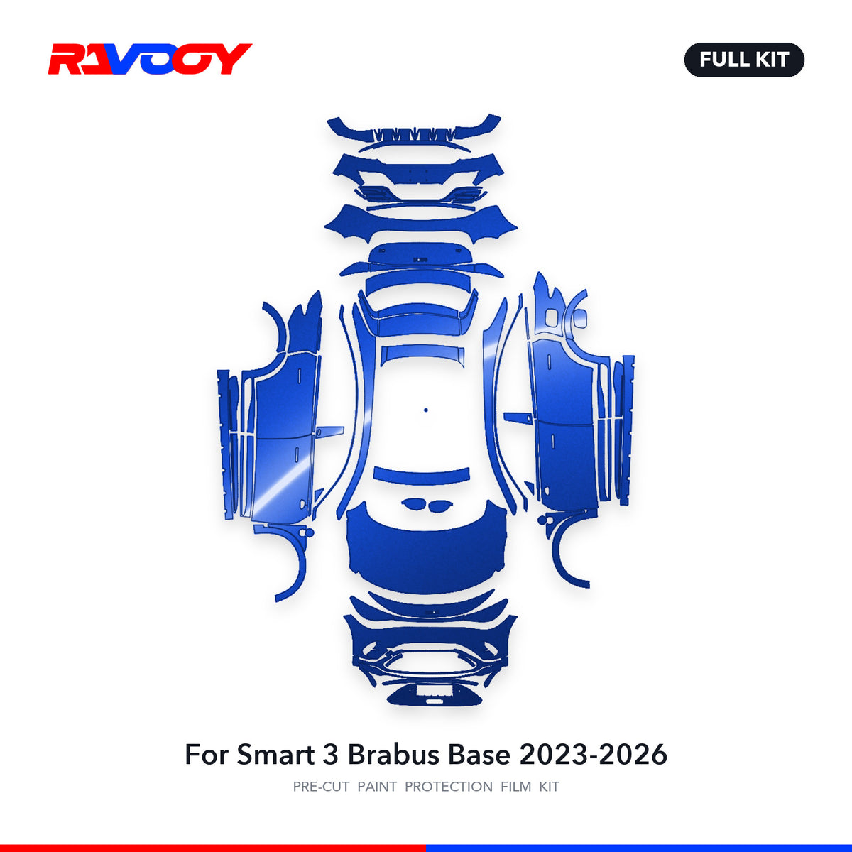 Full vehicle PPF pattern for 2023-2026 Smart 3 Brabus Base