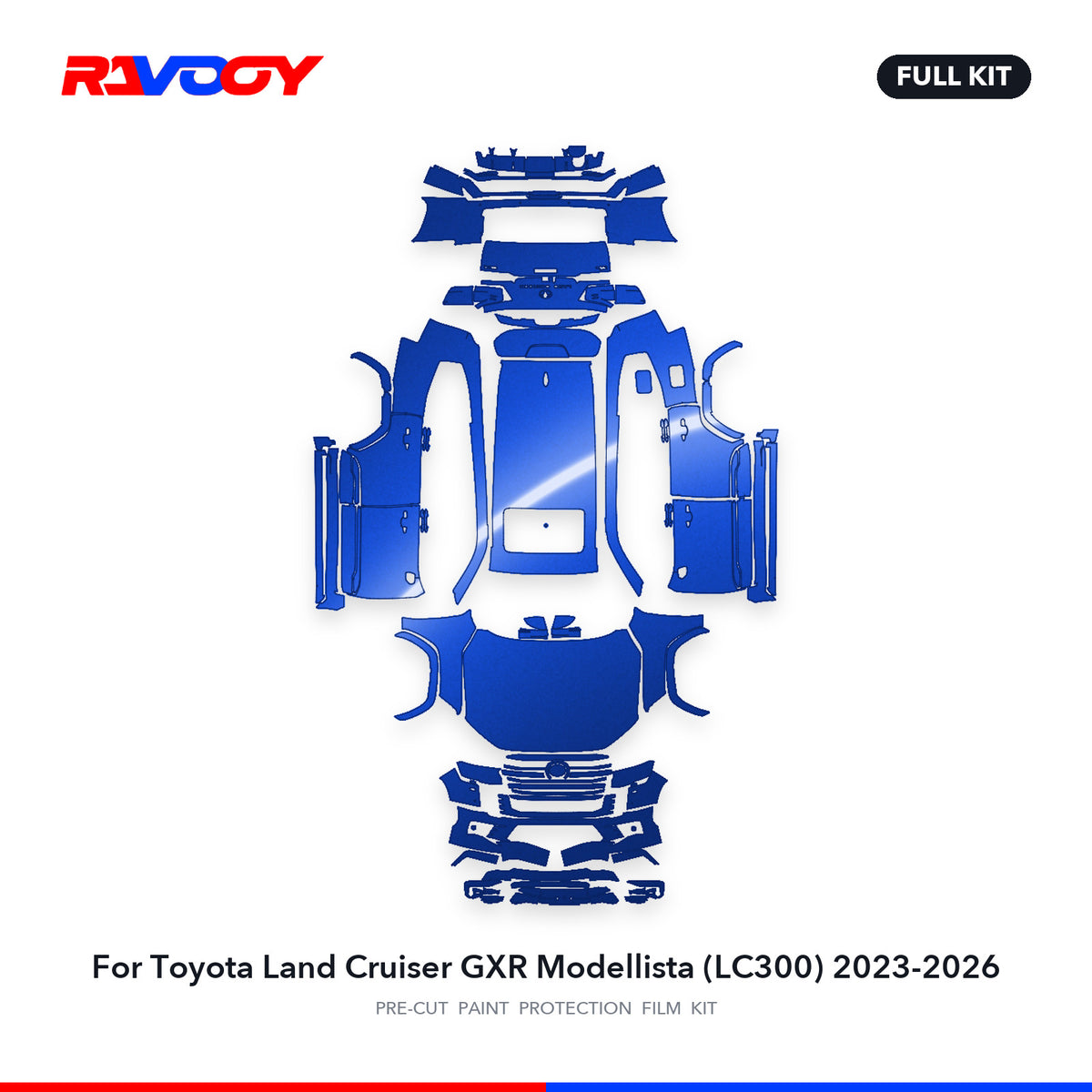 Full vehicle PPF pattern for 2023-2026 Toyota Land Cruiser GXR Modellista (LC300)