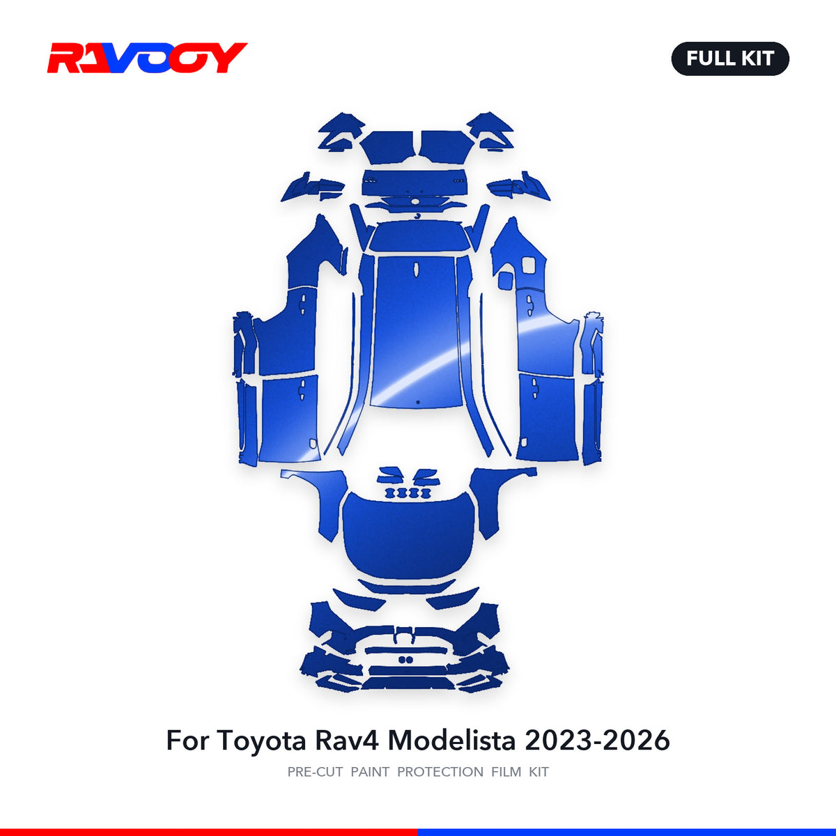 Full vehicle PPF pattern for 2023-2026 Toyota Rav4 Modelista