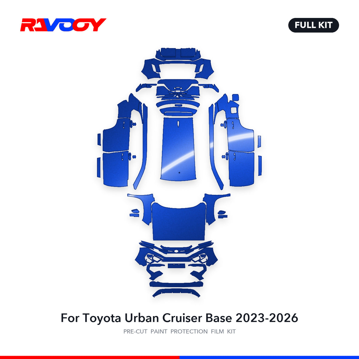 Full vehicle PPF pattern for 2023-2026 Toyota Urban Cruiser Base