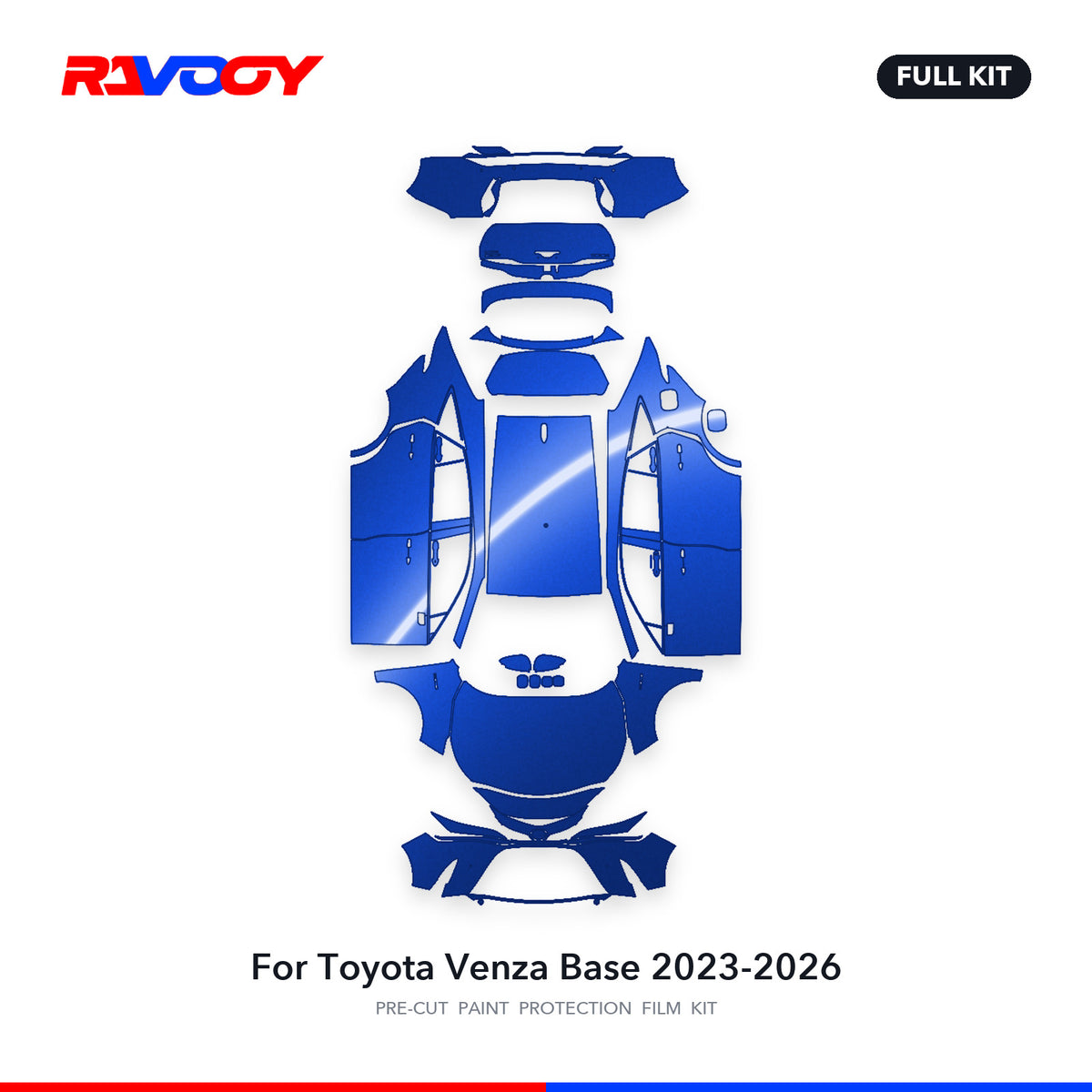 Full vehicle PPF pattern for 2023-2026 Toyota Venza Base